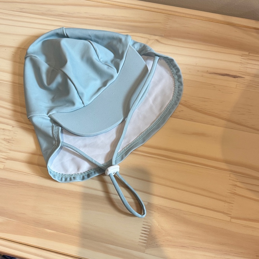 Children's Light Blue Sun Hat with Chin Strap